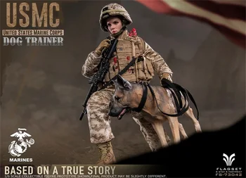 1/6 FLAGSET FS73042 US Marine Corps USMC Nőstény Kutya Edző Teljes Szett Mozgatható Akció kedvtelésből tartott Kutyák Ajándék A Gyermek Szülinapi