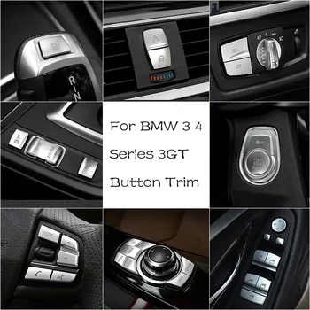 A BMW 2 3 4 Sorozat 3GT F30 F20 F36 Chrome sebességváltási Panel Első Fényszóró Kapcsoló, Motor Start Stop O Shift Gombot Fedezze Berendezés
