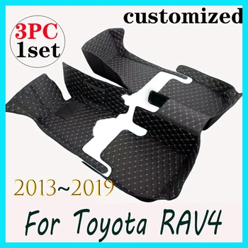 Autó Szőnyeg Toyota RAV4 Nem-Hibrid 2013 2014 2015 2016 2017 2018 2019 Egyéni Auto Láb Párna Belső Kiegészítők
