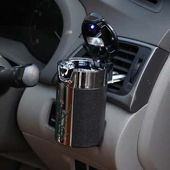 Hordozható LED autó hamutartó egyetemes hamutartó szénszálas hamutartó autó levegő kilépő hamutartó