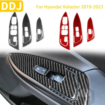 Hyundai Veloster 2019 2020 2021 2022 2023 Tartozékok Szénszálas Autó Belső Windows Vezérlőpult Trim Matrica