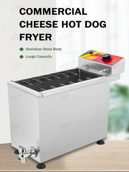 LXCHAN 3KW Kereskedelmi Automatikus Sajtos Hot-Dog Botok Sütő Elektromos koreai Mozzarella Corn Dog Sütő Gép 21L Elektromos/Gáz