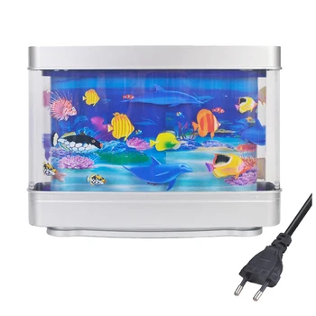 Mesterséges Trópusi akvárium Lámpa Akvárium Éjszakai Fény Virtuális Óceán Dinamikus LED-es asztali Lámpa Dekoráció Ajándék