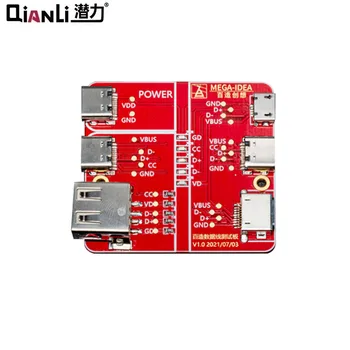 Qianli USB-Kábel Teszter adatkábel Teszt PCB-Testület iPhone Android USB-C-Típusú Lightting Dátuma Kábel On-Off Érzékelő Eszköz