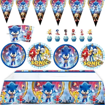 Sonic Sonic 2 Fiú Születésnapi Party Asztali adagoló a Papír Törölköző, Léggömb Dekoráció, Kellékek Születésnapi Ajándék Lányoknak, Gyerekeknek Fiúk