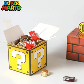 Super Mario Kemény Karton Kezelni Doboz Kellék Tégla Anime Ábra Super Star Téma Party Ajándék Táska Dekorációs Kellékek Gyerekek Játékok