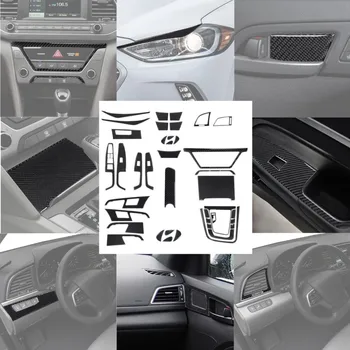 Szénszálas Autó Kormánykerék sebességváltási Tároló Doboz Matricát Hyundai Elantra 2016 2017 2018 Belső Kiegészítők