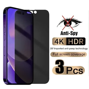 Teljes Borító Anti-Spy képernyővédő fólia iPhone 11 12 13 14 15 PRO MAX Adatvédelmi Üveg iPhone 7 8 14 Plusz XS Max Edzett Üveg