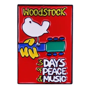 Woodstock Fesztivál 3 Napos Béke Zene Zománcozott Kitűző Jelvény Bross Hátizsák Dekoráció Rajongók Ajándék Ékszer